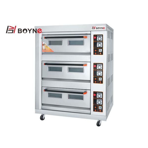 Commercial Durable Stainless Steel Gas Oven Three Deck Six Trays Bread Oven For Cake Shop
