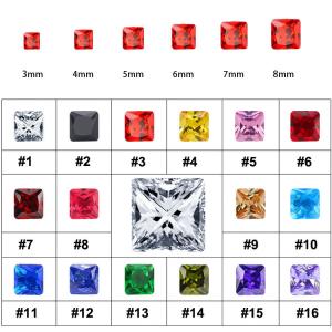Women Men Zircon Diamond Square Stud Earrings Stainless Steel Body Piercing