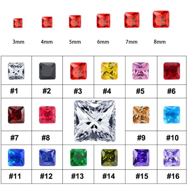Women Men Zircon Diamond Square Stud Earrings Stainless Steel Body Piercing Jewelry Earrings