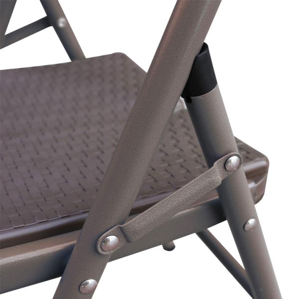 Outdoor Garden Patio Folding Portable Imitated Rattan Plastic Dining Chair Custom Logo