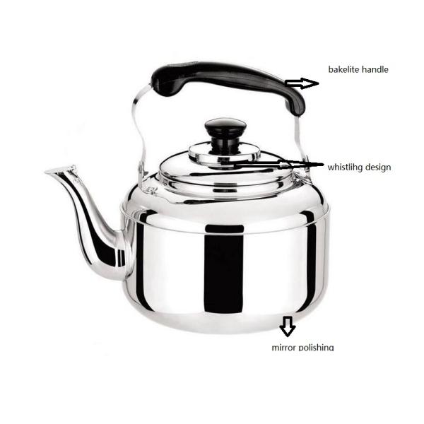 2016 hot 2.5L whistling kettle & stainless steel 201# and 410# kettle & tea pot & 1.5L to 10L tea kettle