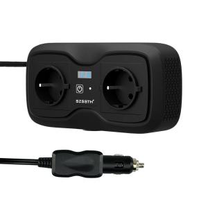 200W GaN Car Power Inverter & PD Charger, 12V to 220V Modified Sine Wave AC with