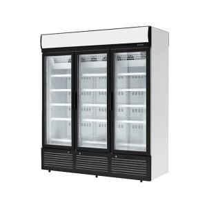 R134a Commercial Display Freezer Black Stainless Steel Glass Sliding Door Fridge