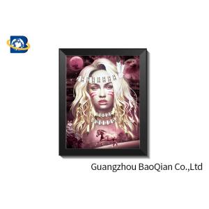 Custom Lenticular 3d Flip Picture Of Pretty Girl And Animal For Home Decoration