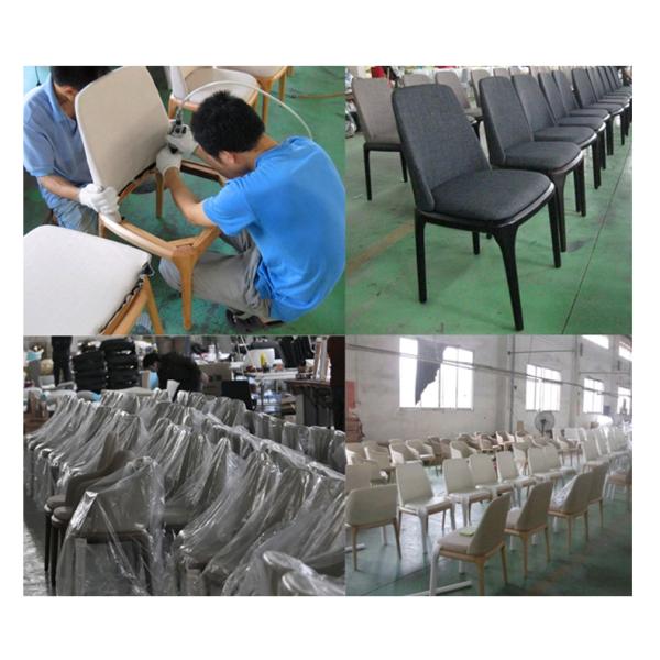 Black Brown Grey Nordic Dining Chair 60cm Seat Height Leather Ash Wood Dining Chairs