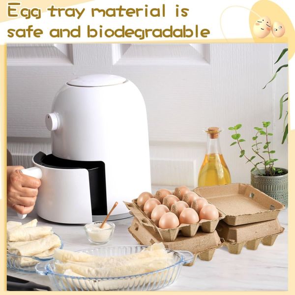 biodegradable sustainable Paper Pulp Egg Cartons 3x4 Style Vintage Blank Egg Cartons For Fresh Duck Quail Storage Kitchen Family Farmhouse