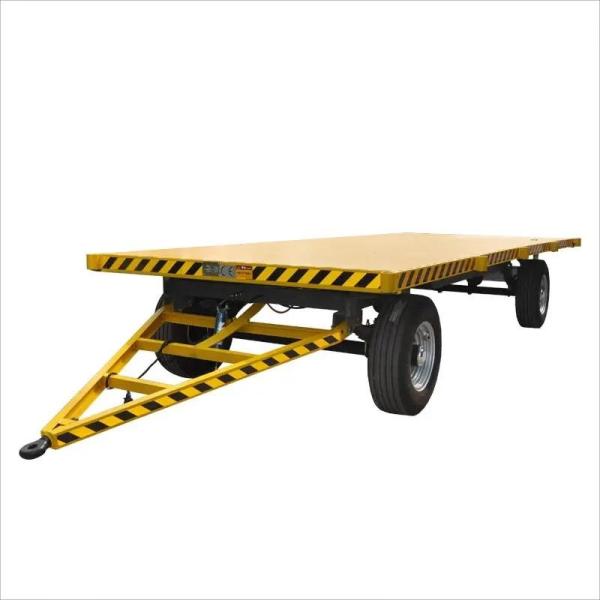 Buy Farm Truck Platform Flatbed Drawbar Full Trailer With Ladder at wholesale prices