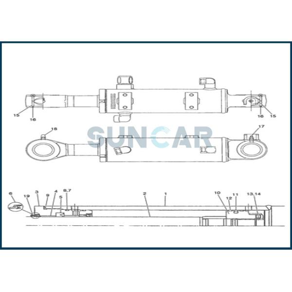 PW01V00048R300 Arm Dozer Blade Cylinder Seal Repair Kit Fits CNH CX31 CX36 CX36B