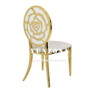 Hotel Reception T-Gold Stainless Steel Metal Chair