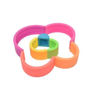 PVC BPA Free Silicone Rainbow Stacker Educational Fun Customized Logo