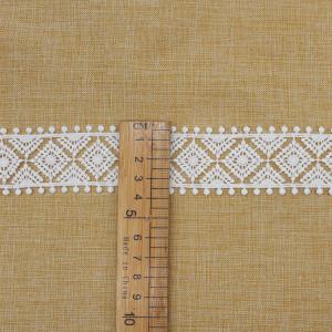 3.5cm Polyester White Embroidered Lace Trim For Garment