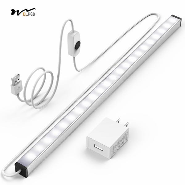 Kitchen Lighting 12 Inch Under Cabinet LED Light Strip Bar 5000K Dimmable USB Plug-in