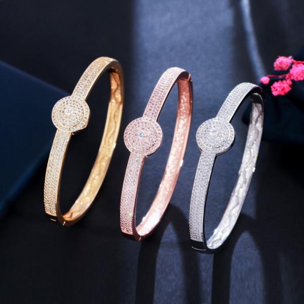 Buy Beautiful Rainbow CZ Crystal Bracelets Bangle for Women Fashion Bracelets Bangle Jewelry Accessories Gift at wholesale prices