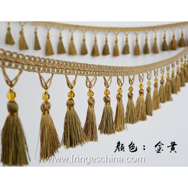 Handmade fashionable chain beads lace tassels fringes for curtain/sofa/pillow/stage decoration