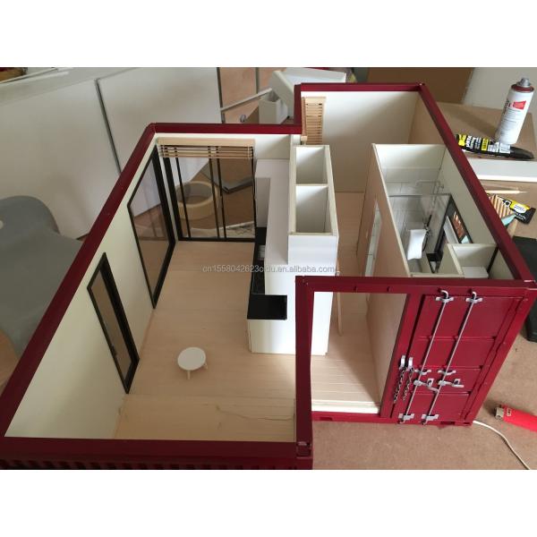 Two/Three Bedrooms One Bathroom Galvanized Steel Square Tubes Luxury Prefab Folding Container Homes for Garden Family
