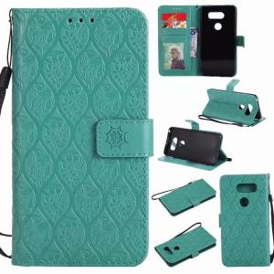 LG V30 Leather Protective Case with Flower Embossed Pattern