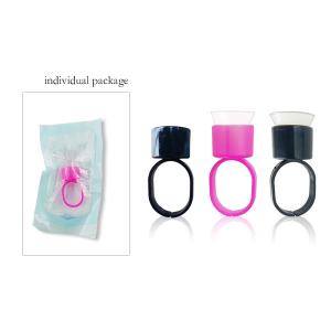 Disposable Microblading Tattoo Pigment Ring Cup With Sponge , Makeup Eyebrow