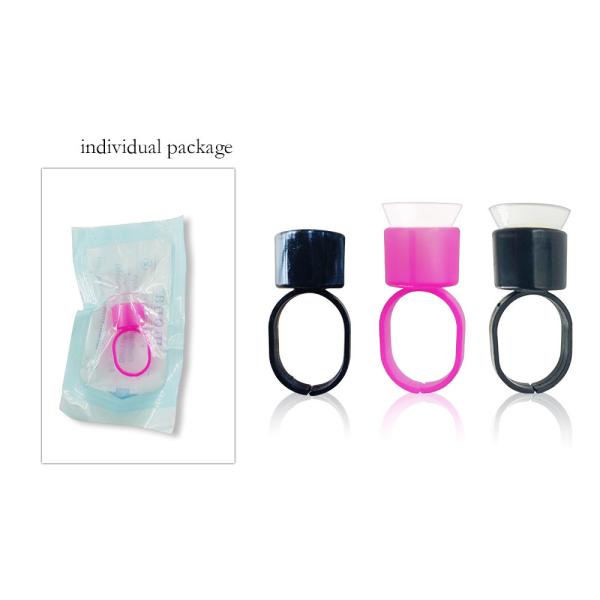 Disposable Microblading Tattoo Pigment Ring Cup With Sponge , Makeup Eyebrow
