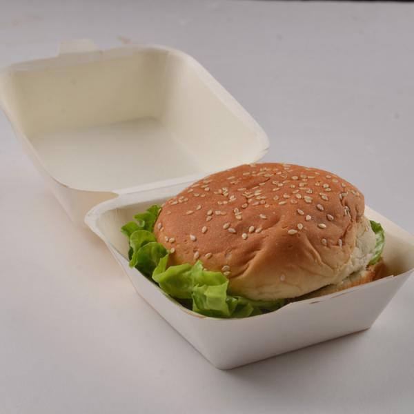 Eco-friendly customized hamburger takeaway food packaging clam shell paper