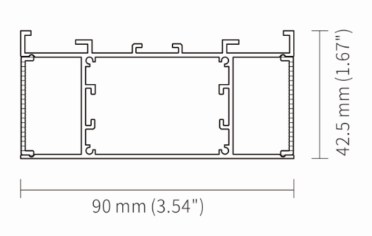 Sandblasting LED Lighting Aluminum Profile IP44 6063 T5 Up And Down Corridor Wall