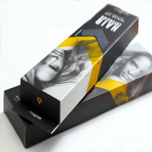 Foldable Custom Hair Extension Boxes , OEM Service Luxy Hair Packaging