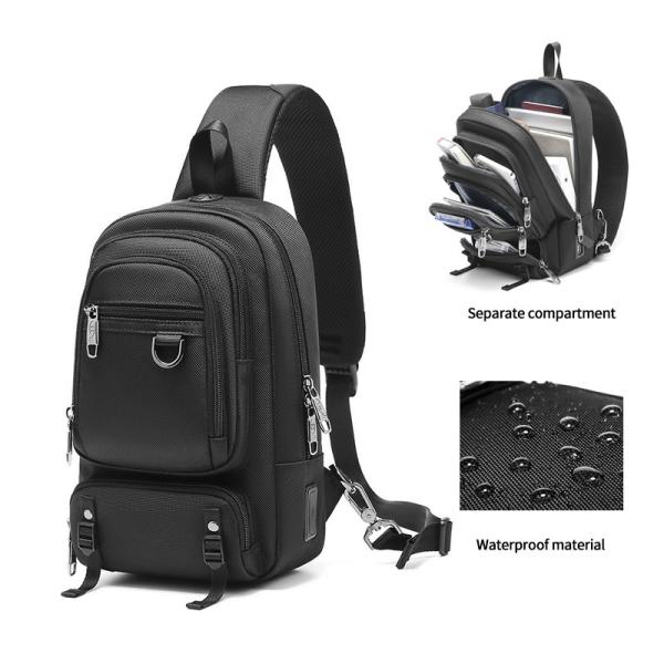 Buy Travel One Shoulder Backpack Mens Sling Bag Preppy Style Dismountable at wholesale prices