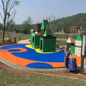 Creative EPDM Rubber Gym Flooring With Red Blue Yellow Rainbow Color