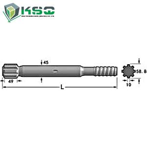 Tungsten Carbide T45 Threaded Drill Shank Adapter Mining Systems
