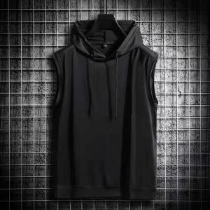 Men'S Casual Sleeveless 4 Way Spandex Hoody Vest