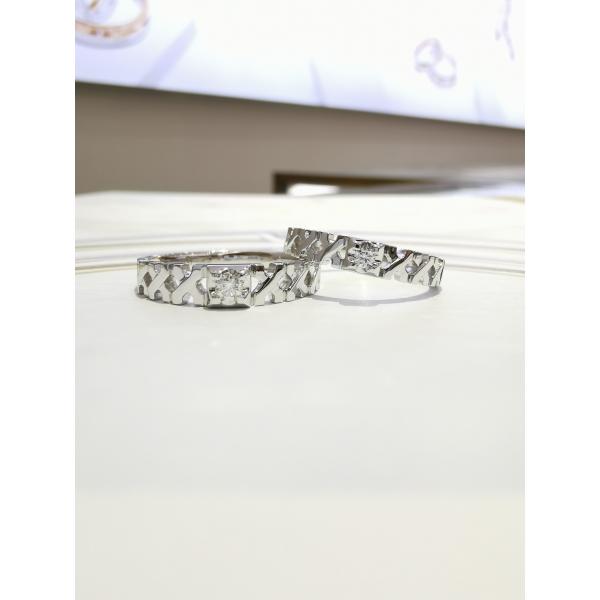 Buy 8.8g White Gold Couple Rings at wholesale prices