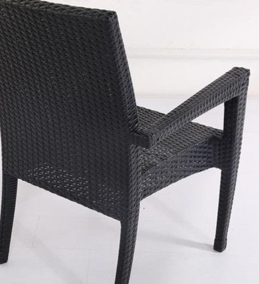 Black Wicker Patio Dining Table Garden Restaurant Dinning Table Set