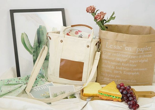 Adjustable Korean Version 16 oz Cross Body Recyclable Tote Bag