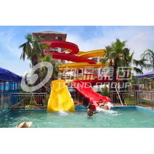 China Industrial Fiberglass Water Slides Theme Park Equipment , Customized Flatform and Length on sale