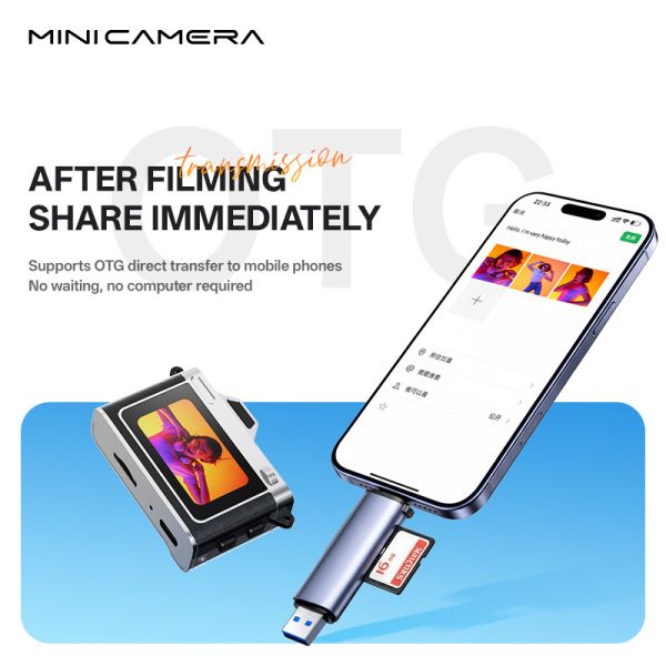 2.7k Video Recording Portable Vintage Mini Digital Camera Keychain