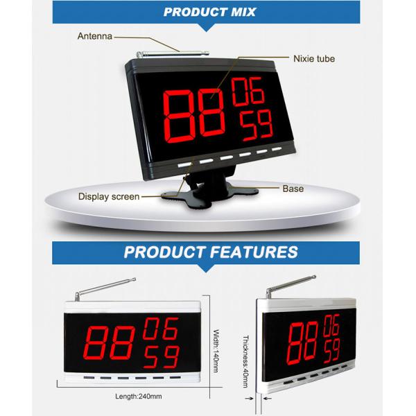wall mounted 3 groups call numbers display panel of wireless waitress calling system