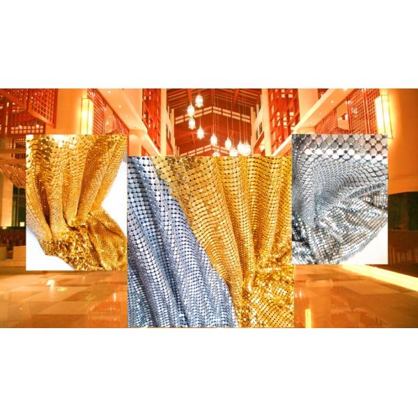 Aluminum Fashion Metallic Flake Fabric Drapery With Various Colors
