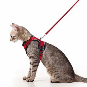 Adjustable Soft Cat Vest Kitten Harnesses Reflective Safety Harness with Leash