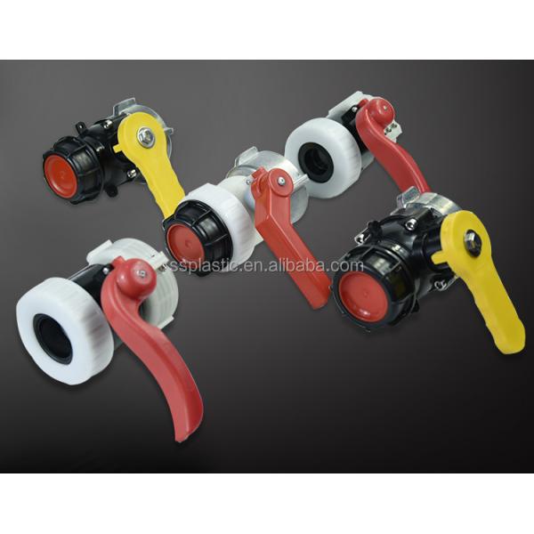 DN40 Acid Alkali Oil Resistant PVC Ball Valve for IBC Hydraulic Directional Control