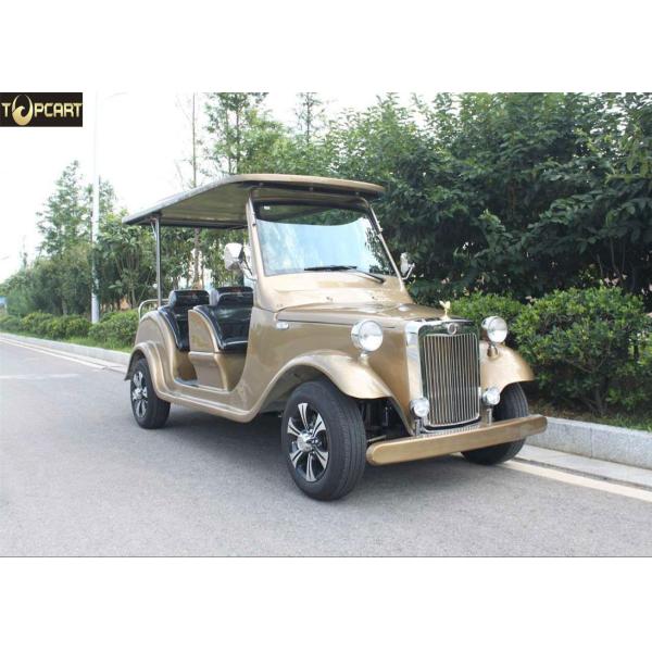 4 Seater Battery Powered Classic Car Golf Carts Champagne Color , 80-100 Km