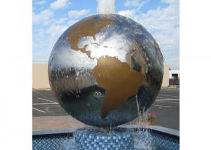 China Globe Water Fountain Stainless Steel Outdoor Sculpture Modern Art Design on sale