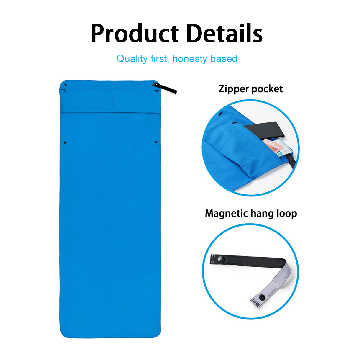 Custom Design Printing Super Absorbent Premium Microfiber Gym Towel with Elastic Band Gym Towels
