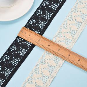 Black Cotton Embroidery Wedding Bridal Lace Fabric 5cm Width