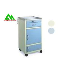 Steel Bedside Tables Hospital Ward Equipment , Bedside Cabinet On Wheels