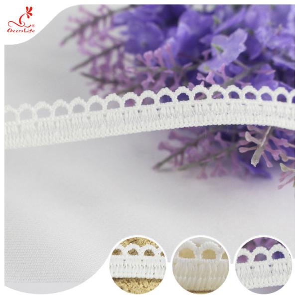 Buy Crochet White Flat Embroidered Lace Trimmings 1.2cm For Home Furnishings Diy Handmade at wholesale prices