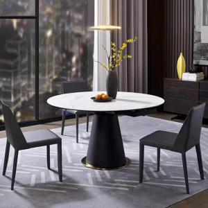 Ceramic Marble White Extendable Dining Room Table Sophisticated