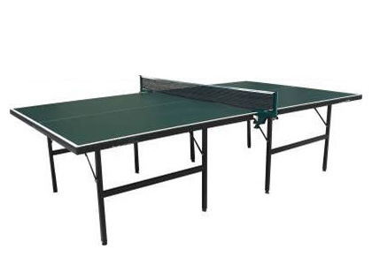 Buy Full Size Indoor Green Ping Pong Table Single Folding With Blue Top Steel Leg at wholesale prices