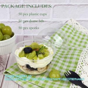 Plastic Cups Ice-Cream Cups Dome Lids, 180ml/6oz Sundae Dessert Cups For Iced