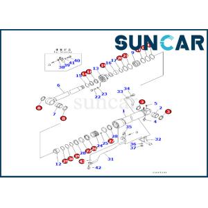 China Komatsu 7079967870 707-99-67870 Boom Cylinder Repair Seal Kit Fits PC400LC-8 PC400-8 PC400-8R on sale