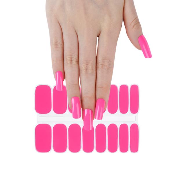 Factory Price Fashionable 3d Nail Sticker Manicure Decoration Semi Cured Gel Nail Wraps Polish Ombre Color Nail Strips