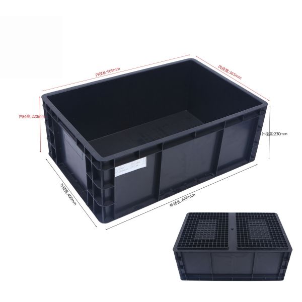 600*400*280mm Injection ESD Bin Box Antistatic Plastic Bins Turnover Box